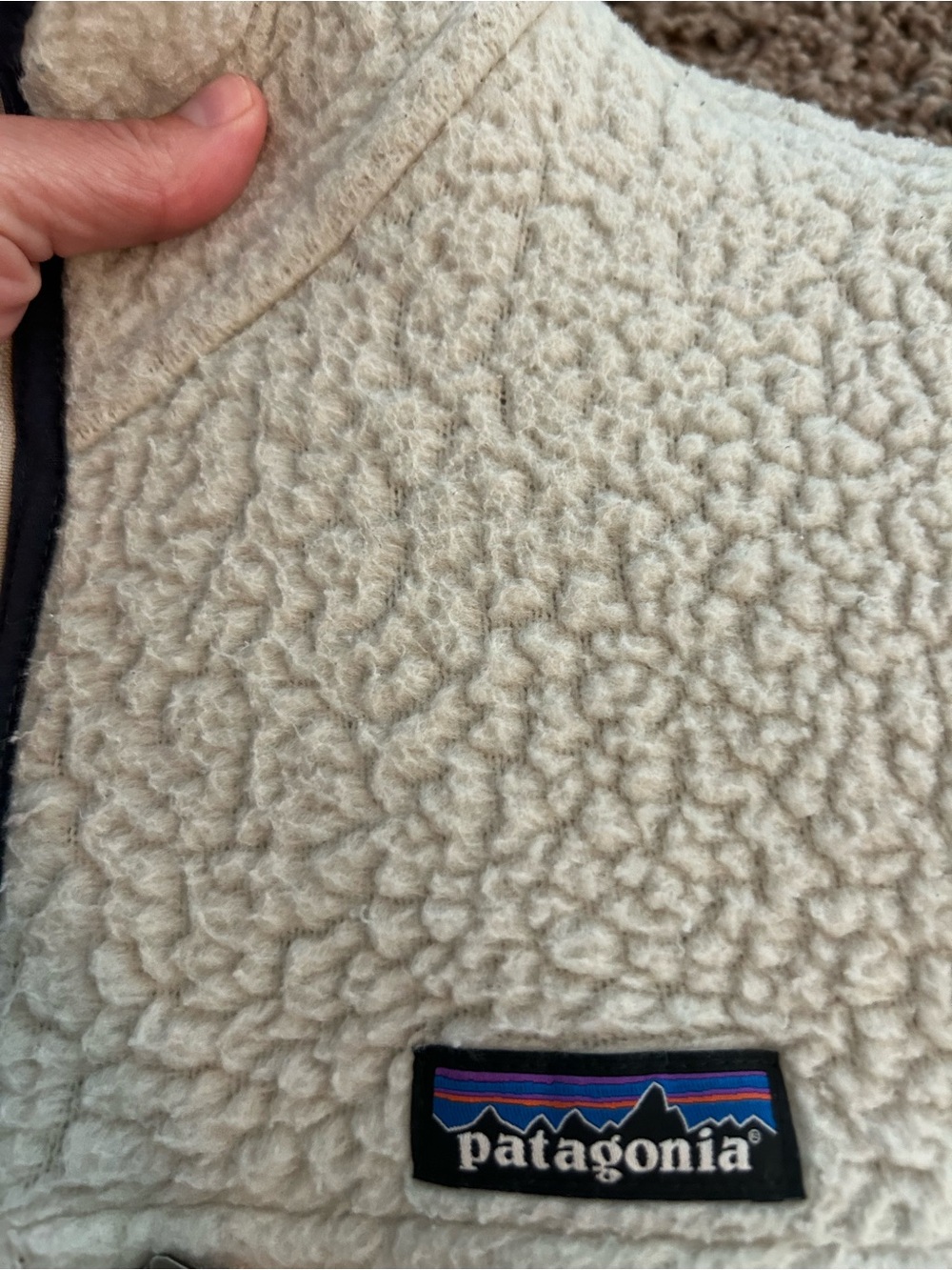 Patagonia Womens Retro Pile Fleece Full Zip Natural Beige Jacket large - Picture 4 of 5